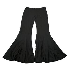 Jarbo Pants 34 US 4 Black Bell Bottom Flared Luxury Statement Boho Pima Cotton